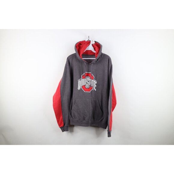 Vintage Y2K Mens Medium Faded Spell Out Ohio State University Hoodie Sweatshirt - Picture 1 of 13